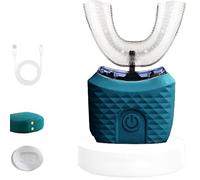 Scandinavian Smiles Toothbrush - 360° Full Coverage U-Shaped Silicone Brush, Scandinavian Toothbrush, 3 Speed Settings, 48,000 RPM, Waterproof IPX7, UV Blue Light, for Most People (Green)
