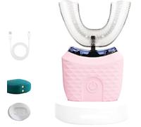 Scandinavian Smiles Toothbrush - 360° Full Coverage U-Shaped Silicone Brush, Scandinavian Toothbrush, 3 Speed Settings, 48,000 RPM, Waterproof IPX7, UV Blue Light, for Most People (Pink)