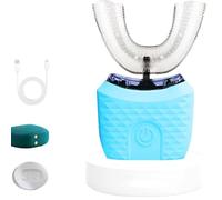 Scandinavian Smiles Toothbrush - 360° Full Coverage U-Shaped Silicone Brush, Scandinavian Toothbrush, 3 Speed Settings, 48,000 RPM, Waterproof IPX7, UV Blue Light, for Most People (Blue)