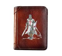 Scandinavie Viking Guerrier - Hommes Cuir véritable Portefeuilles, Unique Trifold Court Portefeuille avec Blocage RFID Protection de la Vie privée, Cadeau Luxe Porte-Monnaie,A