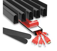 Scanfield Cache Cable, Lot x 6 Range Cable, Organisateur Rangement Cable sous le Bureau, Goulotte Passe Cable, Boite Cache Cable, Maximise Circulation de l'Air, Facile à Installer, Cable Management PC