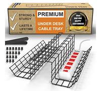 Scanfield Cache Cable, Set x 2 Range Cable, Organisateur Rangement Cable sous le Bureau, Goulotte Passe Cable, Boite Cache Cable, Maximise Circulation de l'Air, Facile à Installer, Cable Management PC
