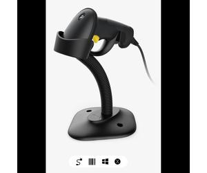 Scanner 1D Inateck BCST-33_BLACK, Lecture Codabar, Code 128, EAN, USB, ABS/PC/TPU, Noir/Jaune, Auto/Manuel, Windows/macOS/Linux, 159.4x69x114.6mm, 116g