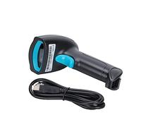 Scanner de Codes-Barres Portable sans Fil, Lecture à 360 °, étanche à la poussière, Lecteur USB de Code QR pour la logistique des entrepôts de détail, matériau ABS (Noir Bleu)