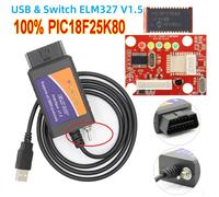 Scanner de Diagnostic OBD2,puce Super ELM327 V1.5 Commutateur USB ELM Lil/MS LilFor scan,Qualité Supérieure 327 PIC18F25K80