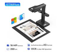 ET16-P Scanner de livres professionnel avec lumière de remplissage LED, scanner de documents 16 mégapixels,Visualiseur A3 pour Windows et macOS avec technologie d'aplatissement laser