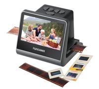 Scanner de film et de diapositives 22 MP avec écran LCD de 5", convertit les négatifs en couleur et noir et blanc et diapositives 35 mm, 126, 110 films en photos numériques JPEG haute résolution