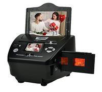 Scanner de film numérique, haute résolution 16MP avec écran LCD 2,4", 4 en 1 convertit 35 mm/135 diapositives et négatifs, photo, carte de nom en fichiers numériques, noir