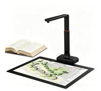 Scanner de Livres aérien 23Mp, Scanner de Documents Grand Format avec aplanissement Automatique des Pages et séparation, Reconnaissance de Texte OCR, Hauteur réglable pour Utilisation en bibliothèque