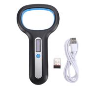 Scanner de puces pour Animaux de Compagnie, Lecteur d'étiquettes d'animaux 2.4G 134.2Khz 125Khz pour Poulets, Canards, bovins, Moutons, porcs, Chats, Chiens, Identification par (Noire)