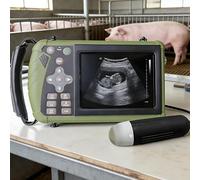 Scanner Échographique Vétérinaire Portable 3,5MHz - Détection de Gestation pour Porcs, Moutons, Chèvres, Chiens, Chats - Appareil Échographie Main avec Écran LED 5,6 Pouces et Stockage USB/TF Carte