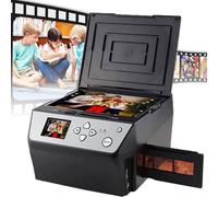 Scanner photo numérique multifonction, scanner de négatifs de diapositives avec écran LCD 5 pouces, convertit les films 135/diapositives 35 mm/films 110/photos/documents/cartes de visite en fichiers