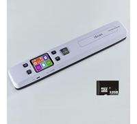 Scanner Portable A4 1050 DPI WiFi - Numériseur Manuel Haute Vitesse, Livres Documents Photos, Format JPG/PDF, Carte MicroSD 32Go, Batterie Intégrée, Écran LCD - iScan Handheld