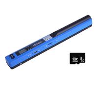 Scanner Portable A4 - 300/600 /900 DPI - Sans Fil, Main, Inclus Carte SD 8Go, PDF/JPEG - Bleu