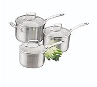 SCANPAN SC71060000 Impact Set de 3 Casseroles avec Couvercle Inox 1,8 L/2,5 L/3,5 L
