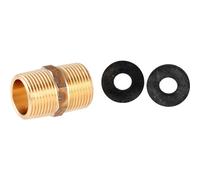 Scanpart Premium Tuyau d'arrivée Set de raccordement 3/4 pouce, compatible avec l'eau chaude, laiton rouge, 2 joints inclus