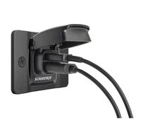 Scanstrut Prise d'alimentation Flip Pro Bisel – Double port USB-A/USB-C, IPX4, 12/24 V – Argenté