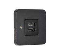 Scanstrut SC-TILE-20 Prise de Charge Double USB-C encastrée 10-32 V | Jusqu'à 36 W @ 12 V / 60 W @ 24 V | Profil Ultra Bas 40 mm | Lunette Noire | Chargeur USB-C pour intérieur Marin et Camping-Car