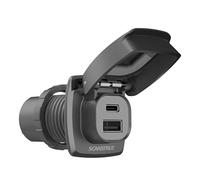Scanstrut Connecteur Flip Pro Plus USB-A USB-C 12/24 V Argenté