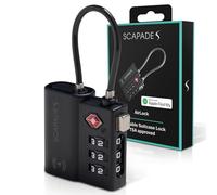 Scapade AirLock - Cadenas intelligent approuvé par la TSA, traçable avec Apple Localiser, batterie rechargeable USB-C, cadenas de voyage ultra résistant pour bagage à main et bagage enregistré.