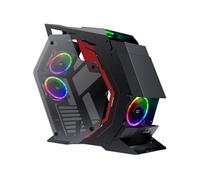 Aerocool Boîtier Gaming ATX SCAPEBKV3 – Frontal RGB LED, Verre trempé, 3 ventilateurs ARGB Noir