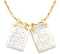 Scapulaire Vierge du Carmen, Sacré-Cœur de Jésus et Vierge Miraculeuse | Médailles Vierge religieuses catholiques Bijouterie religieuse Cadeau spirituel avec boîte élégante