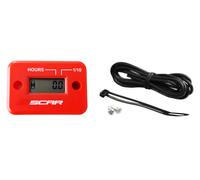 SCAR Compteur d'heures filaire avec Velcro rouge