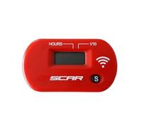 SCAR Compteur d'heures horaire sans fil vibration Moto Cross Enduro Quad Moto Compatible avec YAMAHA KTM HONDA KAWASAKI SUZUKI HUSQVARNA BETA SHERCO GASGAS - Rouge