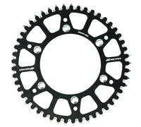 SCAR couronne aluminium alu anti boue compatible avec HONDA CR CRF 125 150F 230F 250 250F 250R 250RX 450R 250X 450X 450RX 450L 450RL 87-25, Noir - 49 dents