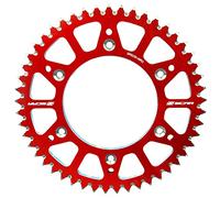 SCAR Couronne Aluminium alu Anti Boue Compatible avec Honda CR CRF 125 150F 230F 250 250F 250R 250RX 450R 250X 450X 450RX 450L 450RL 87-26, Rouge - 50 Dents