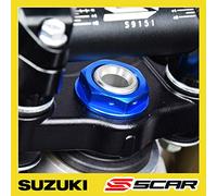 SCAR Ecrou de colonne de direction Compatible avec SUZUKI RM RMZ RMX 125 250 450 04-22 - Bleu