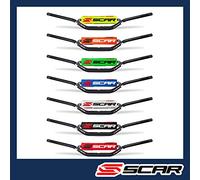 SCAR Guidon Moto Cross 22mm - Moyen - Alu Street Roadster Hornet CB Bandit GSR Z750 - Mousse rouge