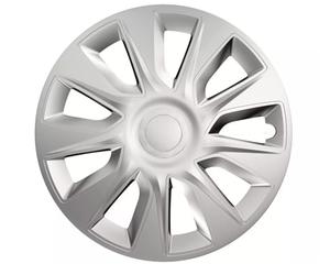 SCAR Lot de 4 enjoliveurs universels pour voiture gris argenté 13/14/15/16 (15")