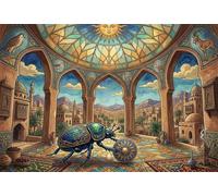 Scarabée Bleu d'Égypte Puzzle 1000 Pièces Adultes Et Enfants,Défi, Jeu Éducatif,Premium,Carton,Déco Murale,Dès 14 Ans,Anti-Stress,Détente,Casse-tête 52x38cm