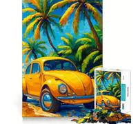Scarabée Jaune sur Plage Tropicale Puzzle de 1000 pièces Jeu de réflexion Amusant Pièces précises et sans Couture Passe-Temps Fascinant pour Les Moments de détente (38x26cm)