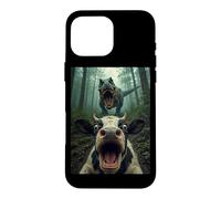 Scared Cow T Rex Selfie Dinosaure Ferme Meme Humour Drôle Coque pour iPhone 16 Pro Max