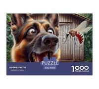 Scared Dog Facing Mosquito Pièces en Carton Solides Aide À Améliorer La Concentration, Les Capacités De Résolution Et La Coordination Main-œil 70x50cm/1000pcs