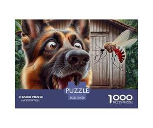 Scared Dog Facing Mosquito Pièces en Carton Solides Aide À Améliorer La Concentration, Les Capacités De Résolution Et La Coordination Main-œil 70x50cm/1000pcs