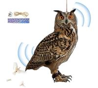 Scarers Hawk Bird Scarers - PP 60 cm2D - Pendentif épouvantail en forme de chouette | Pendentif décoratif avec clochette - Faux épouvantail réaliste pour effrayer les oiseaux