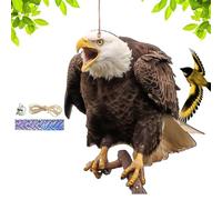Scarers Hawk Bird Scarers - PP 60 cm2D - Pendentif épouvantail en forme de chouette | Pendentif décoratif avec clochette - Faux épouvantail réaliste pour effrayer les oiseaux