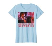 Scarface I Always Tell The Truth Even When I Lie T-Shirt, Femme, Bleu Céleste, M
