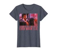 Scarface I Always Tell The Truth Even When I Lie T-Shirt, Femme, Bleu Chiné, XL
