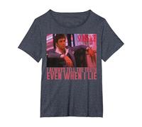 Scarface I Always Tell The Truth Even When I Lie T-Shirt, Femme Grandes Tailles, Bleu Chiné, 2X