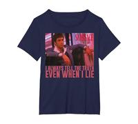 Scarface I Always Tell The Truth Even When I Lie T-Shirt, Femme Grandes Tailles, Bleu Marine, 2X