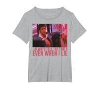 Scarface I Always Tell The Truth Even When I Lie T-Shirt, Femme Grandes Tailles, Gris Chiné, 4X