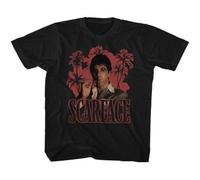 Scarface Red Palms Black Toddler T-Shirt BlackLarge