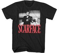Scarface Tony Montana Big Guns Little Friend Men's T Shirt Pacino Gangster Movie Black T-Shirts à Manches Courtes(Medium)