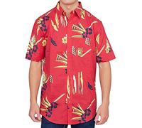 Scarface Tony Montana Chemise hawaïenne pour adulte - Rouge - L - XL