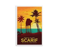 Scarif Poster de voyage vintage Star The Wars sur toile - Décoration murale - Fournitures scolaires - 20 x 30 cm