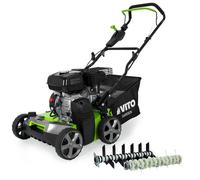 Scarificateur Thermique 5,4 CV - Scarificateur & Démousseur Pelouse 2000 m², Largeur 40cm, Réglable, Bac 45L VITO